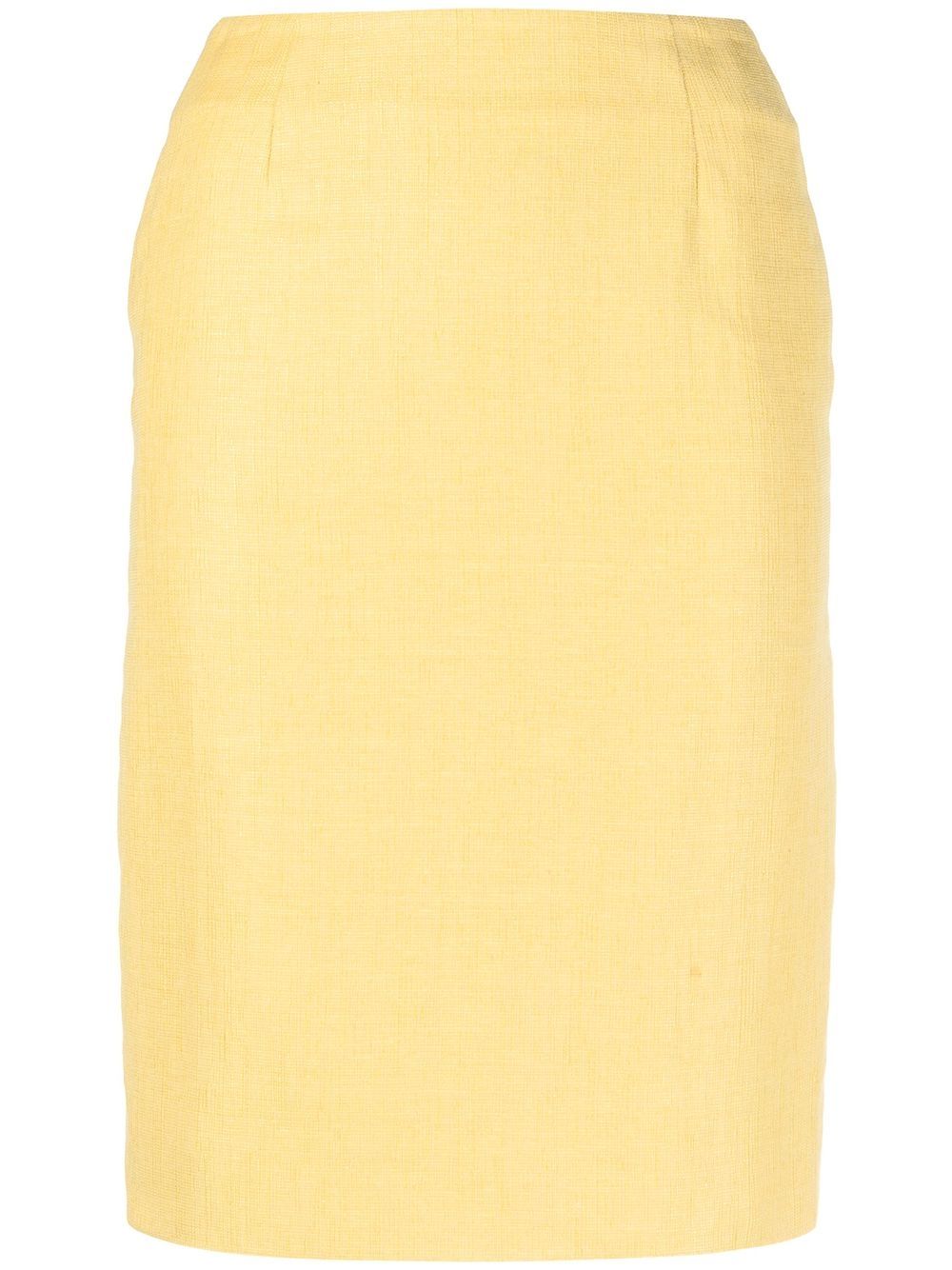 Christian Dior Pre-Owned 高腰铅笔半身裙（2010年代典藏款） - 黄色