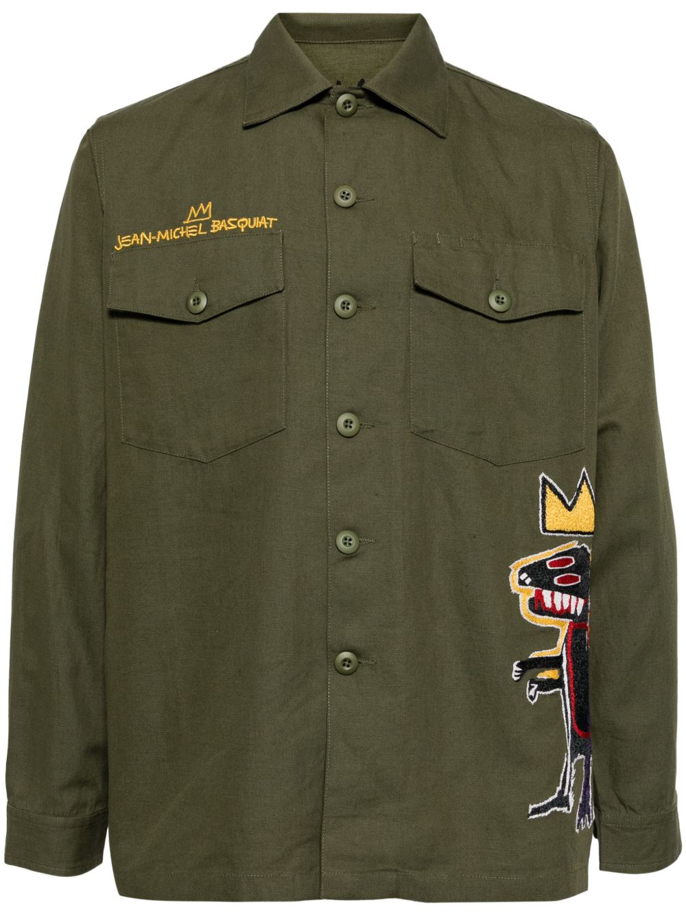 Maharishi x Jean-Michel Basquiat 刺绣长裤 - 绿色
