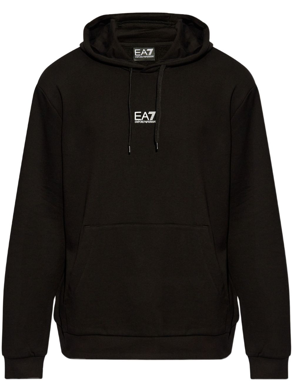 Ea7 Emporio Armani logo-print hoodie - 黑色