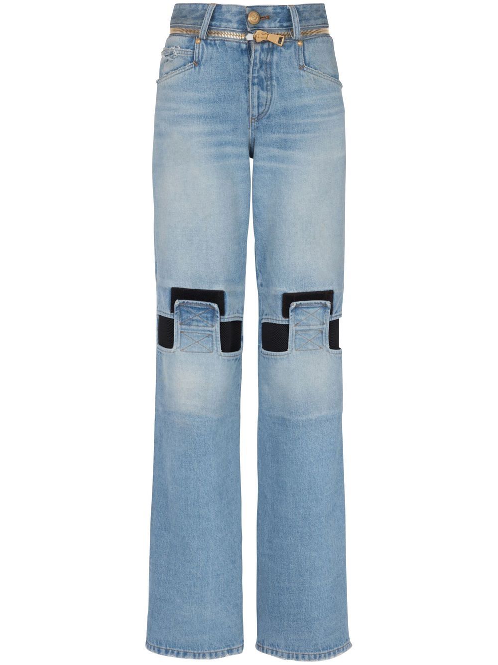 Balmain 低腰直筒牛仔裤 - 蓝色