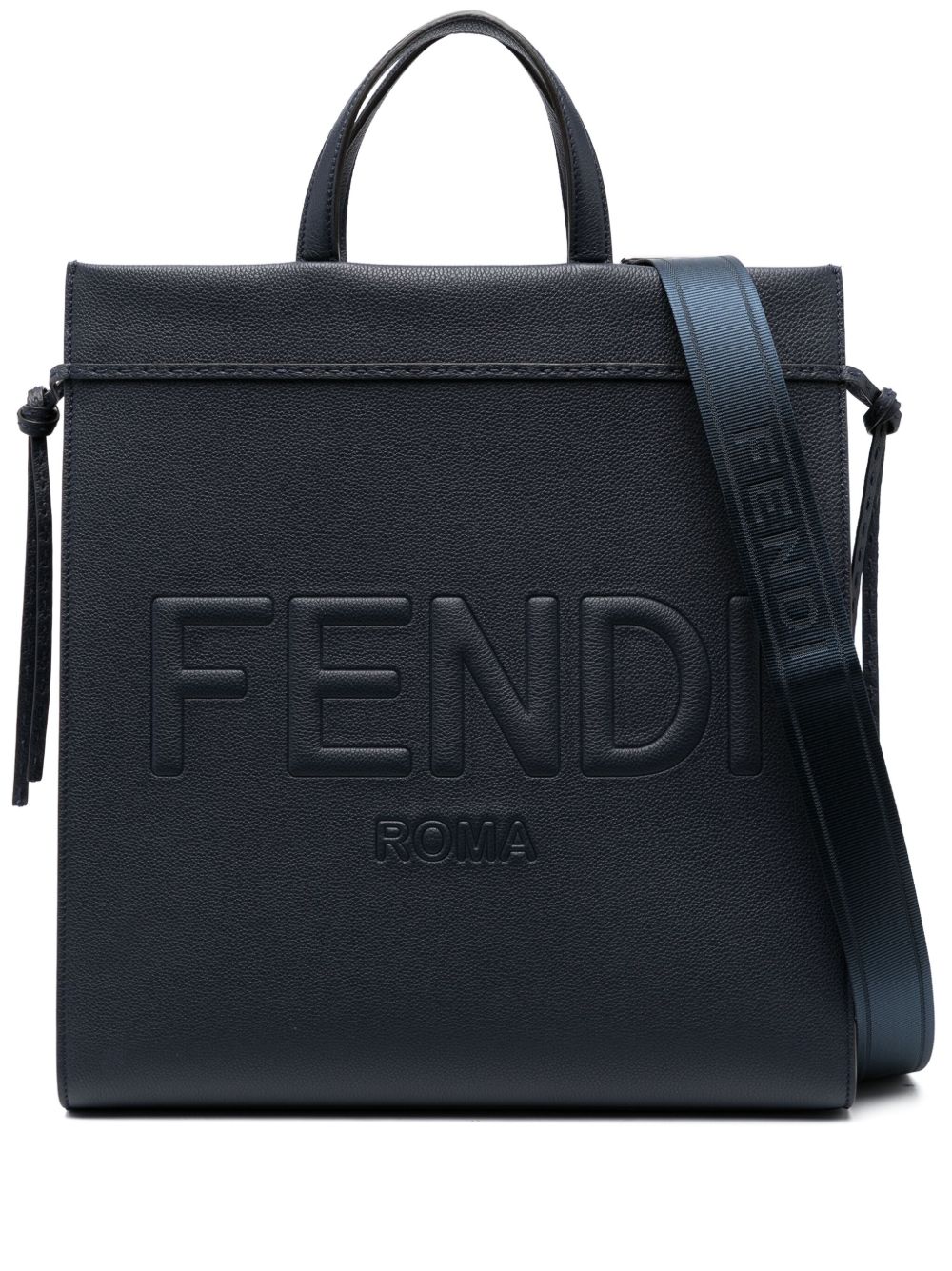 FENDI Go To 皮质中号手提包 - 蓝色