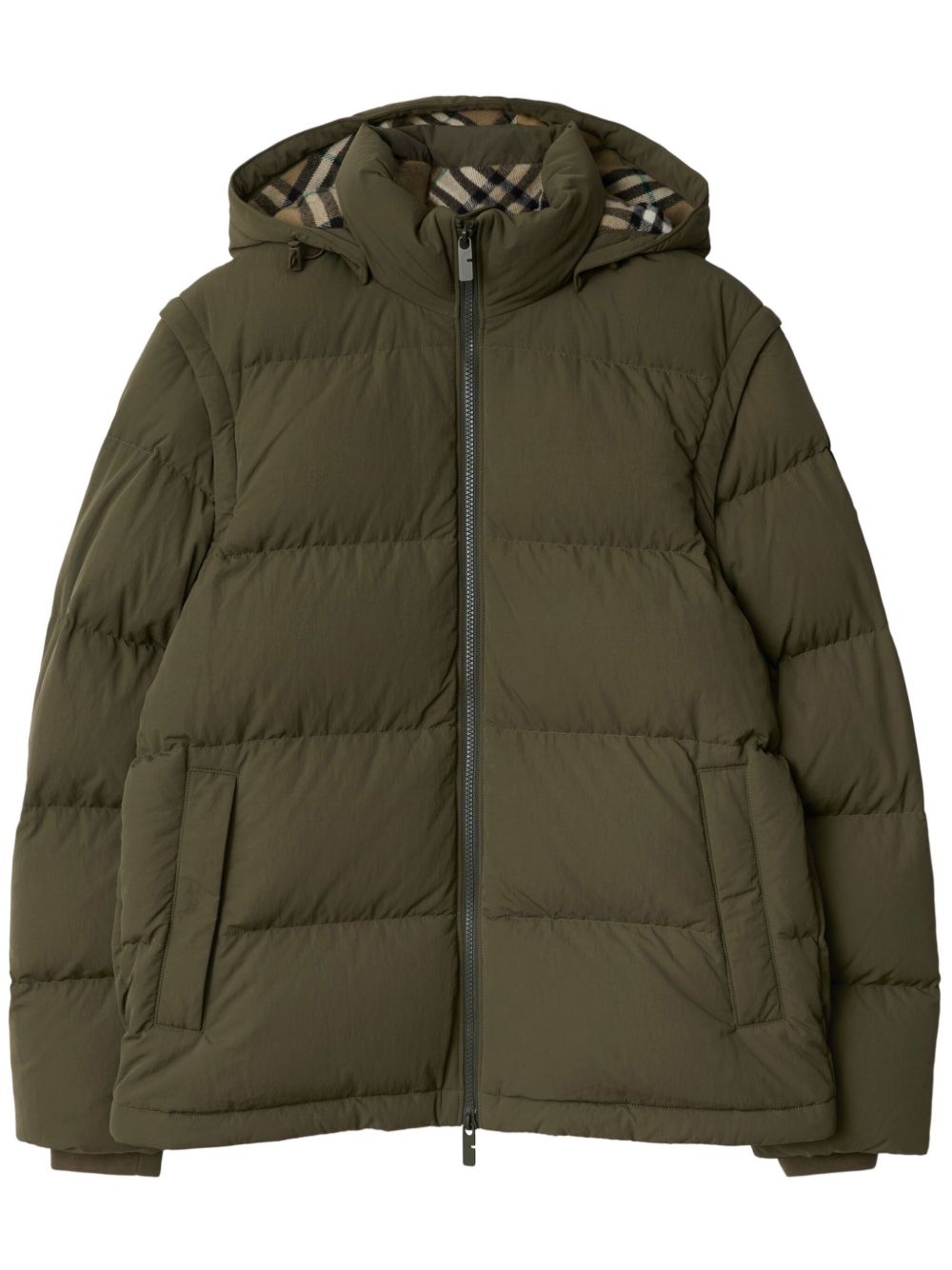 Burberry 可拆卸衣袖蓬松夹克 - 绿色