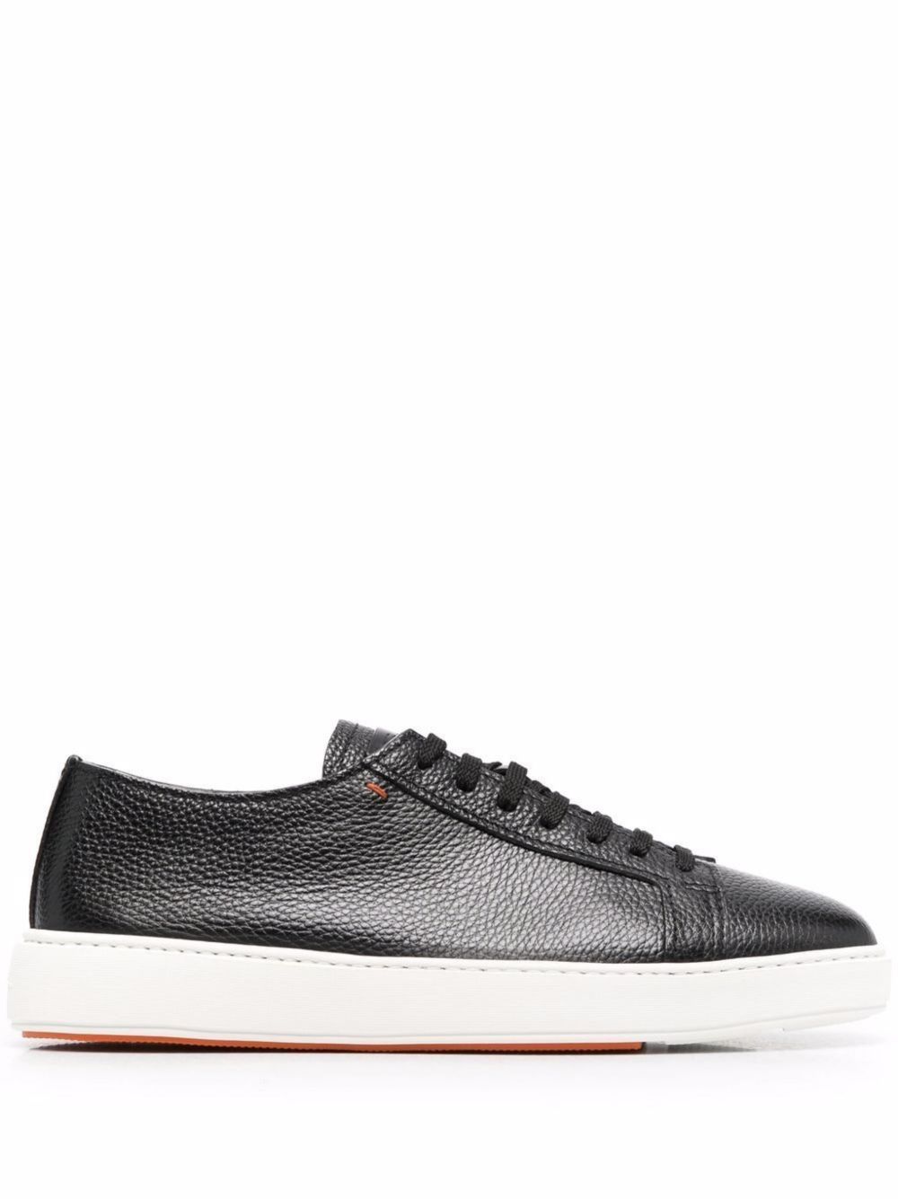 Santoni 系带低帮运动鞋 - 黑色