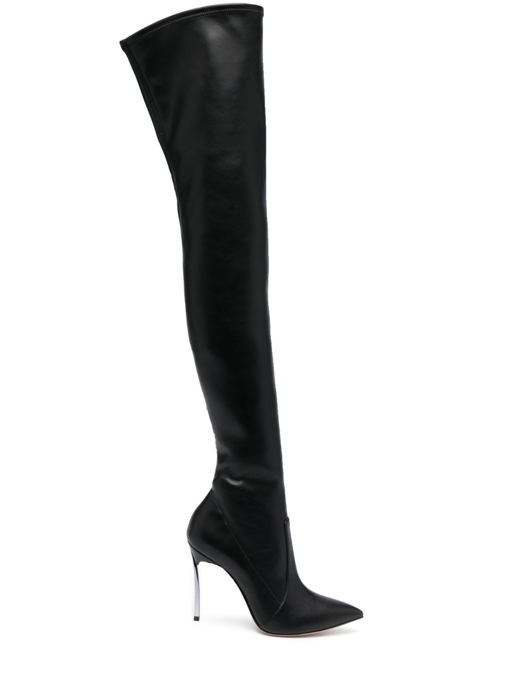 Casadei Blade 高跟过膝靴 - 黑色