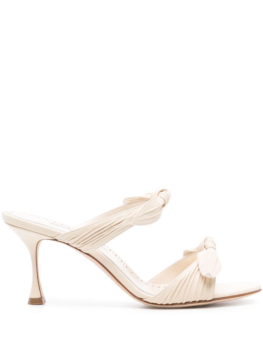 Manolo Blahnik Lollo 中跟皮质穆勒鞋 - 中性色