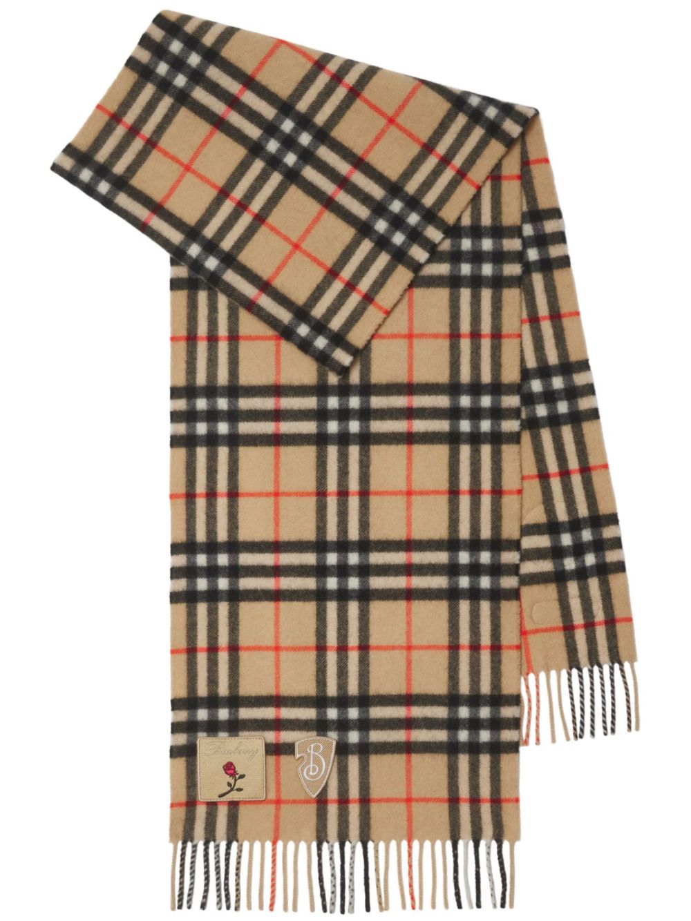 Burberry 徽章经典格纹围巾 - 中性色
