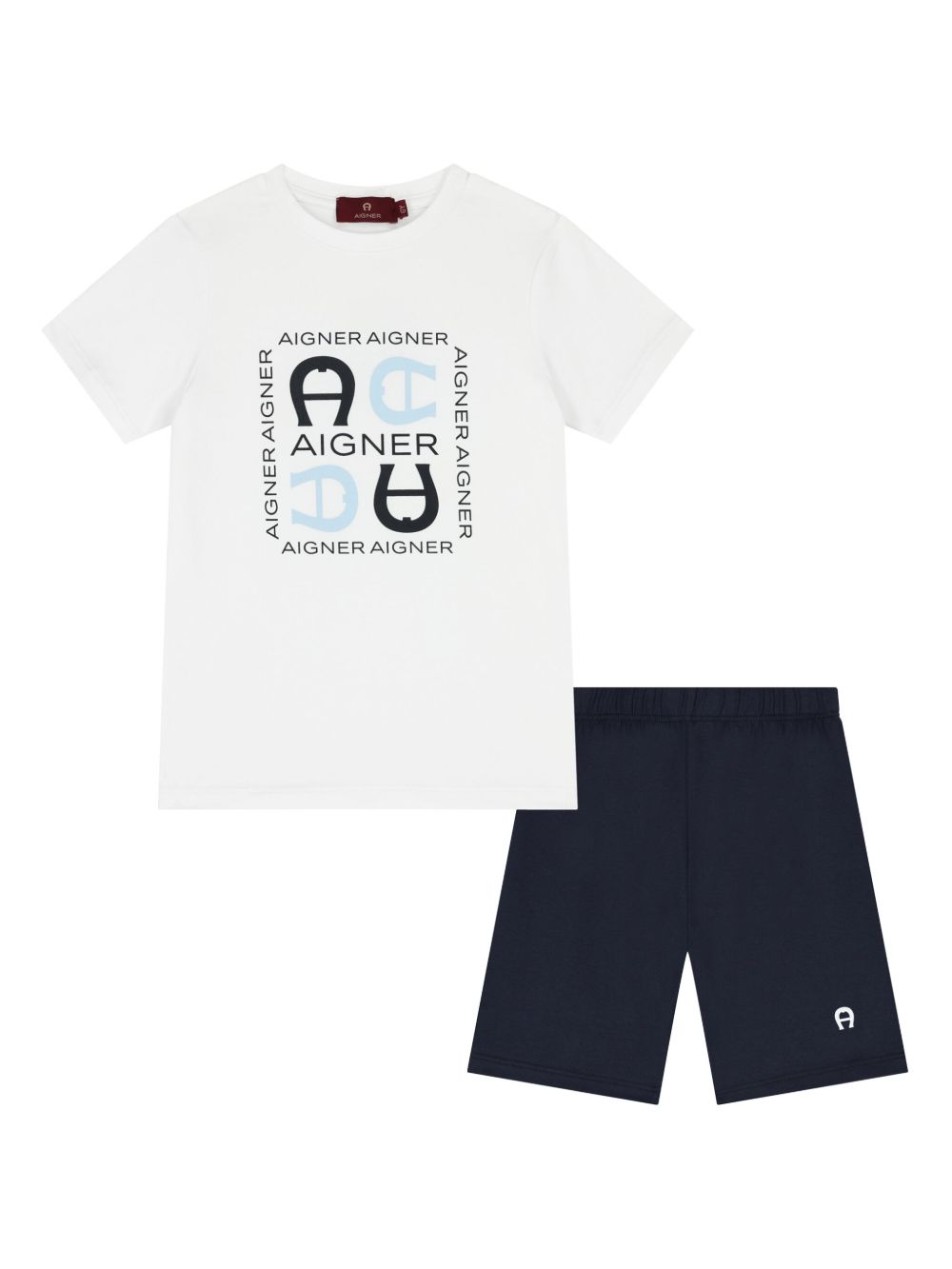 Aigner Kids logo印花两件式套装 - 白色