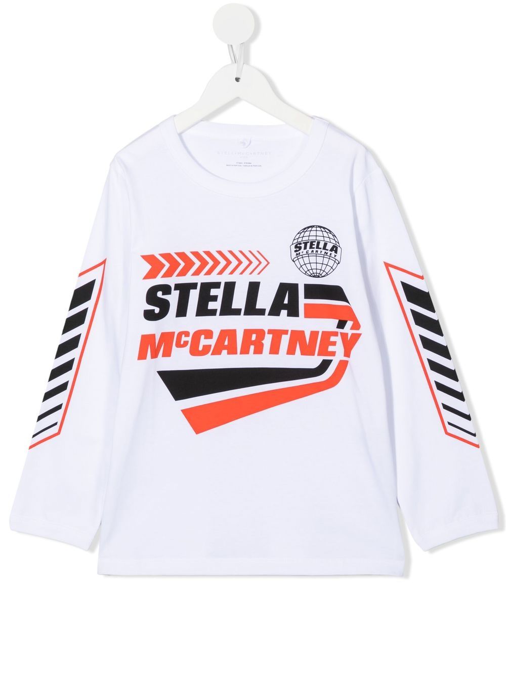 Stella McCartney Kids 斯特拉·麦卡特尼 logo图案印花长袖T恤 - 白色