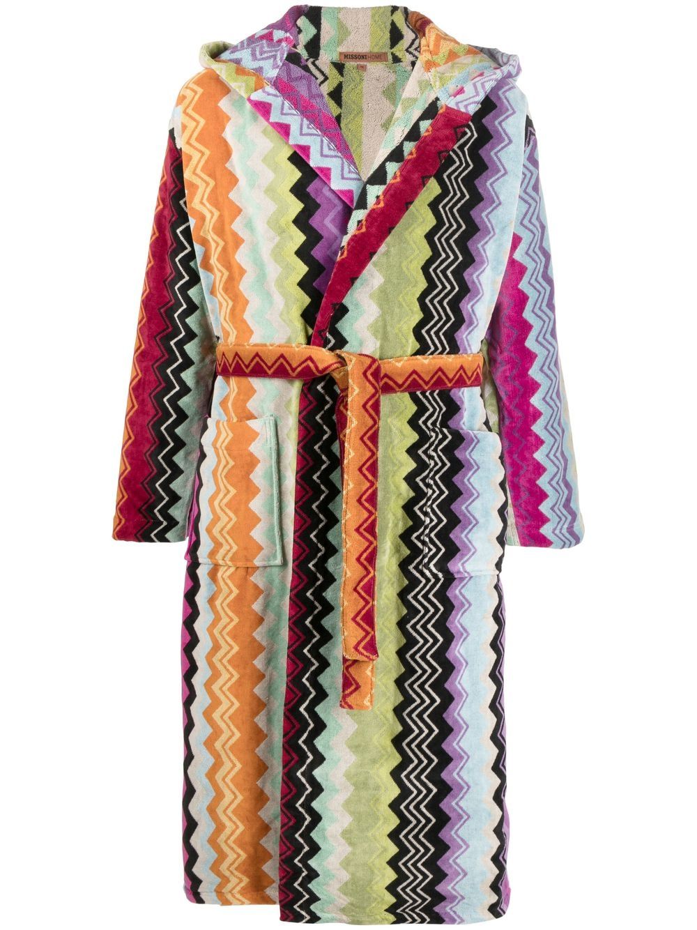 Missoni Home Z字形印花浴袍 - 橘色