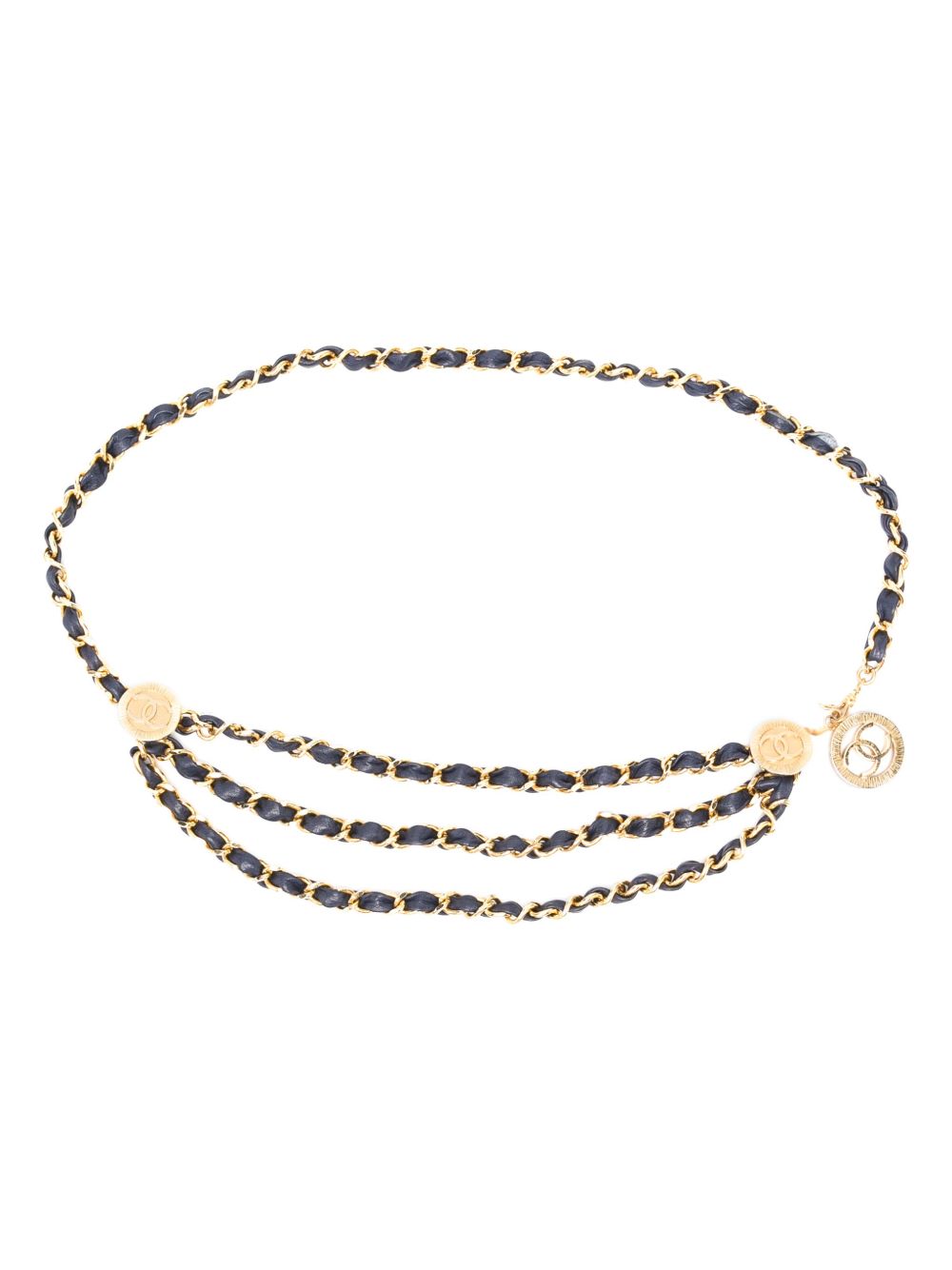 CHANEL Pre-Owned Medallion 链式腰带（1984年典藏款） - 蓝色