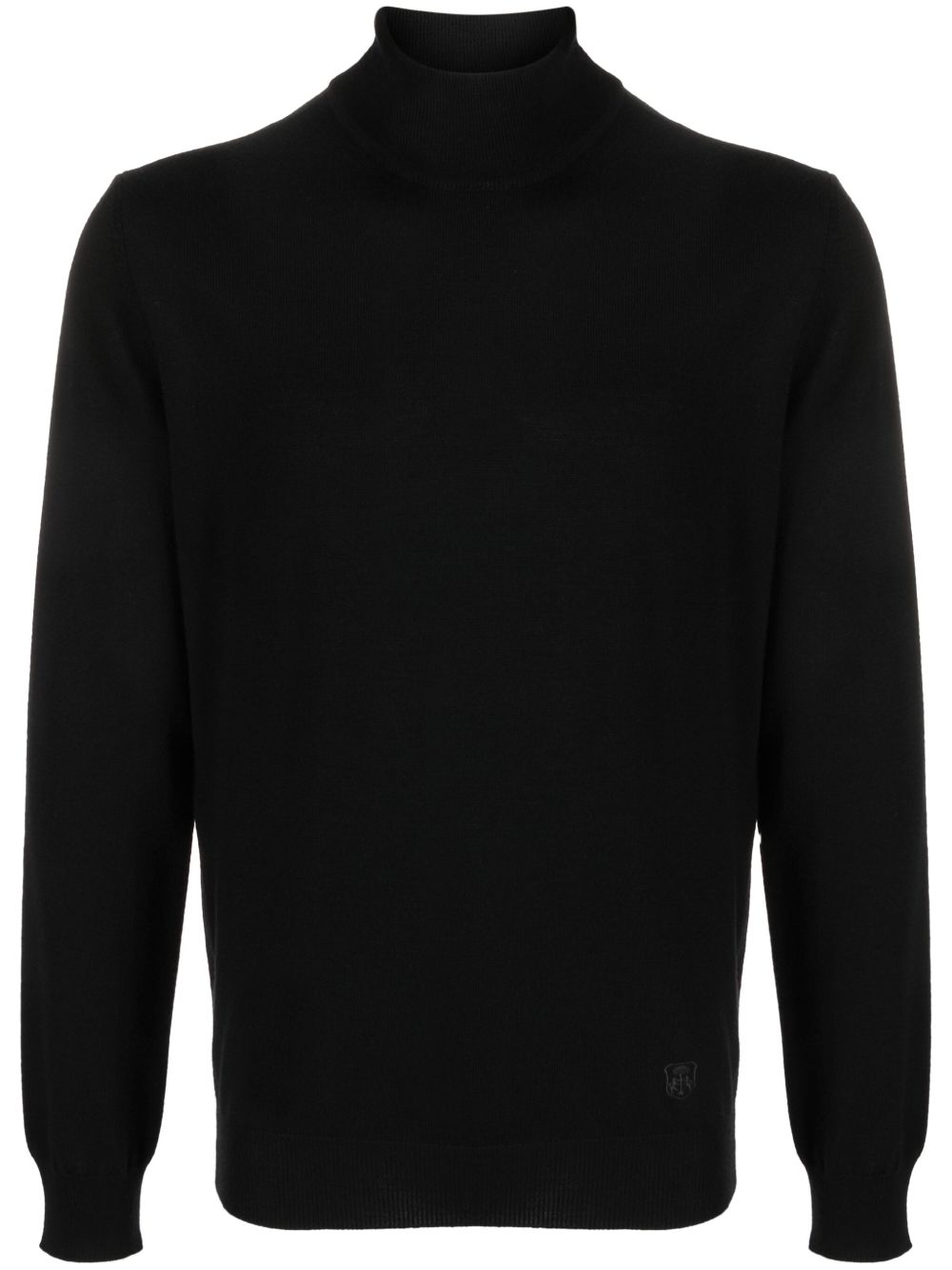 Corneliani 高领初剪羊毛毛衣 - 黑色