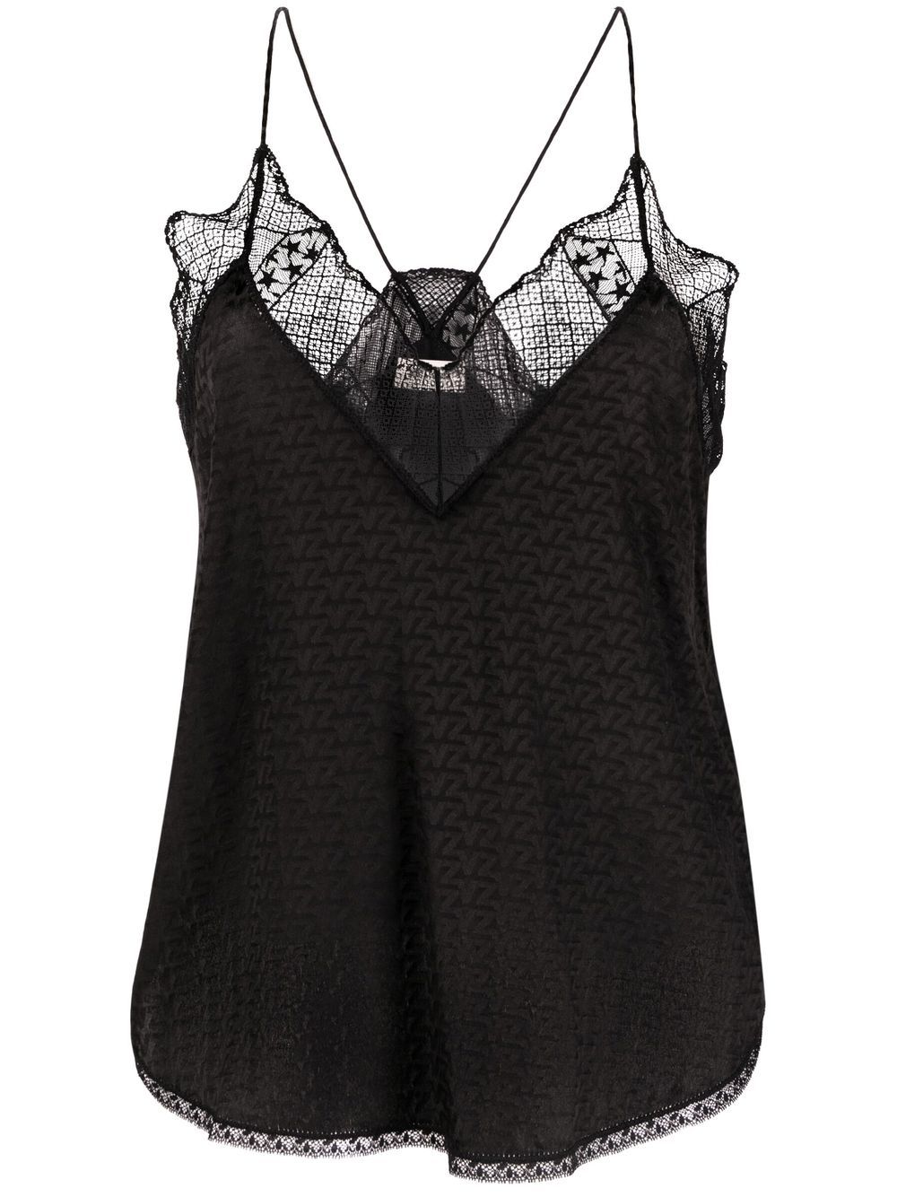 Zadig&Voltaire logo印花吊带上衣 - 黑色