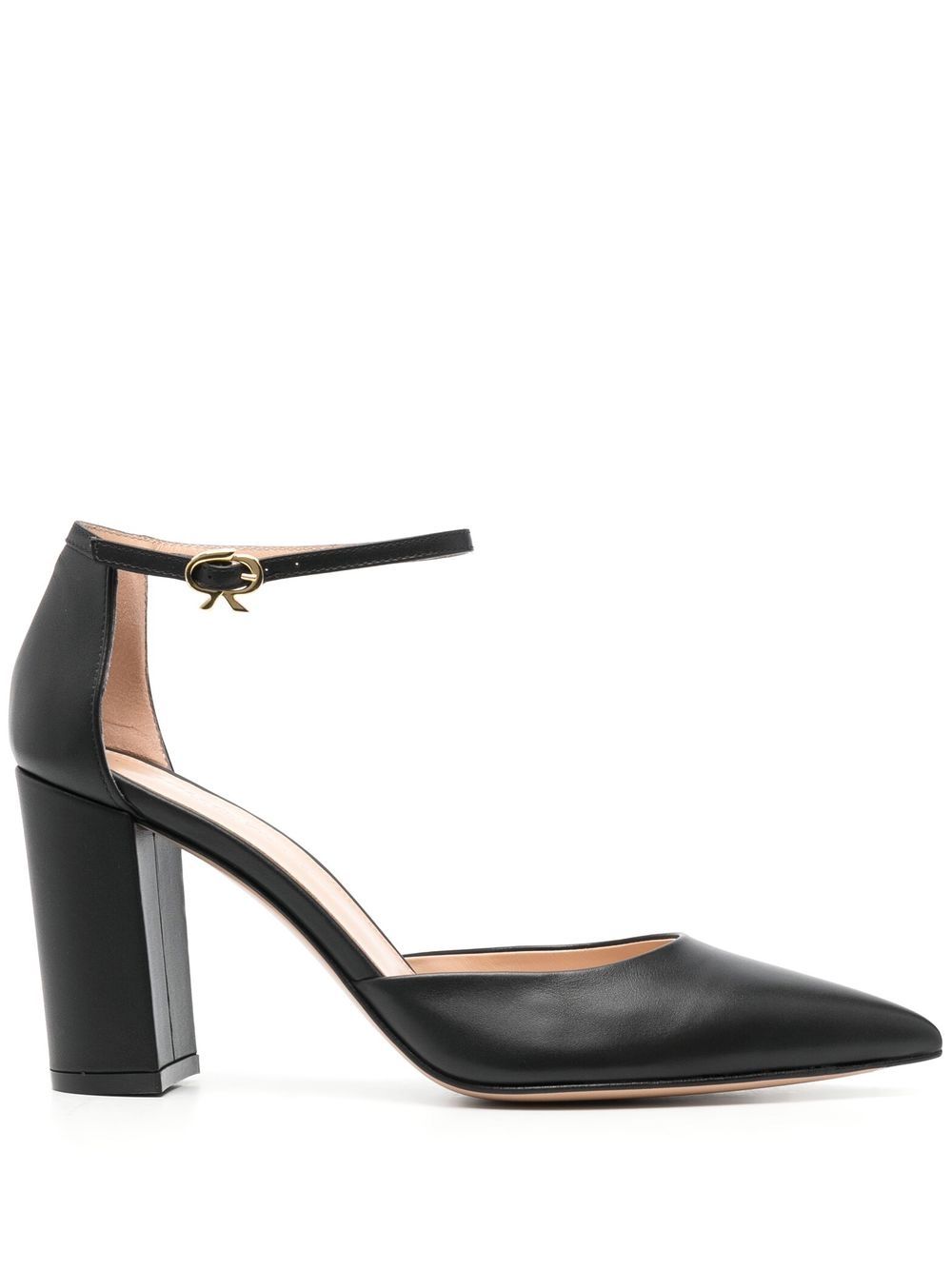 Gianvito Rossi Piper Anklet 皮质高跟鞋 - 黑色