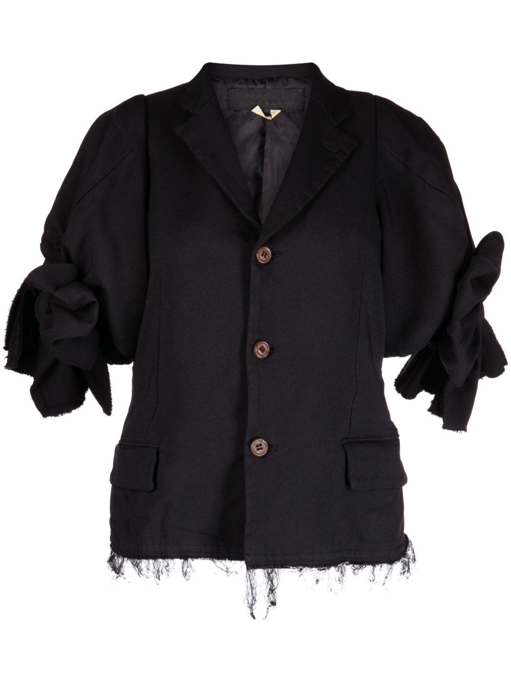 Comme Des Garçons Comme Des Garçons 蝴蝶结细节单排扣西装夹克 - 黑色