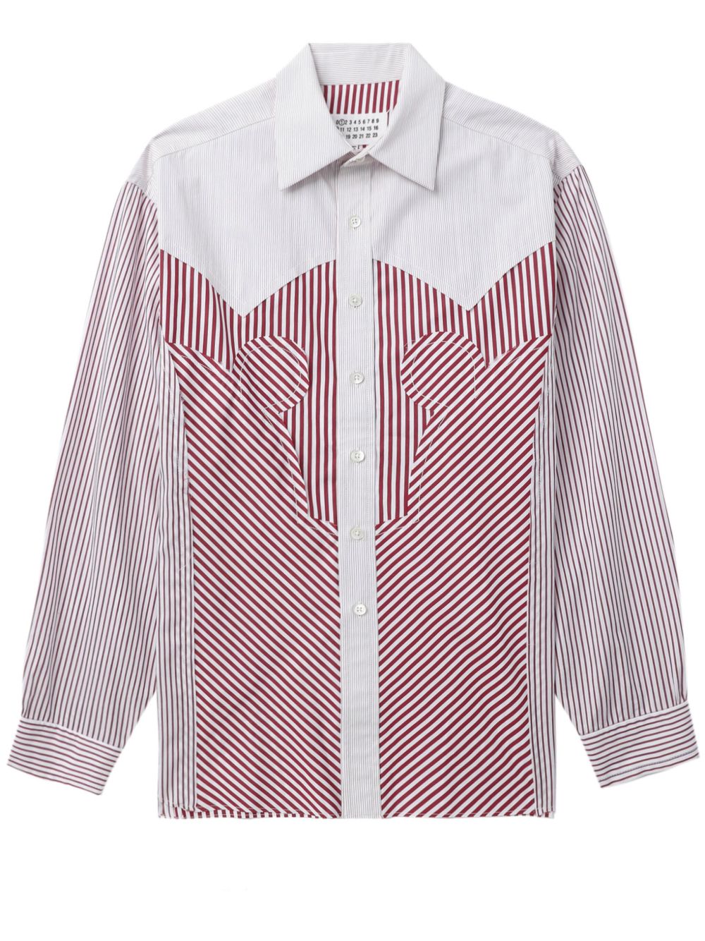 Maison Margiela 条纹棉衬衫 - 白色