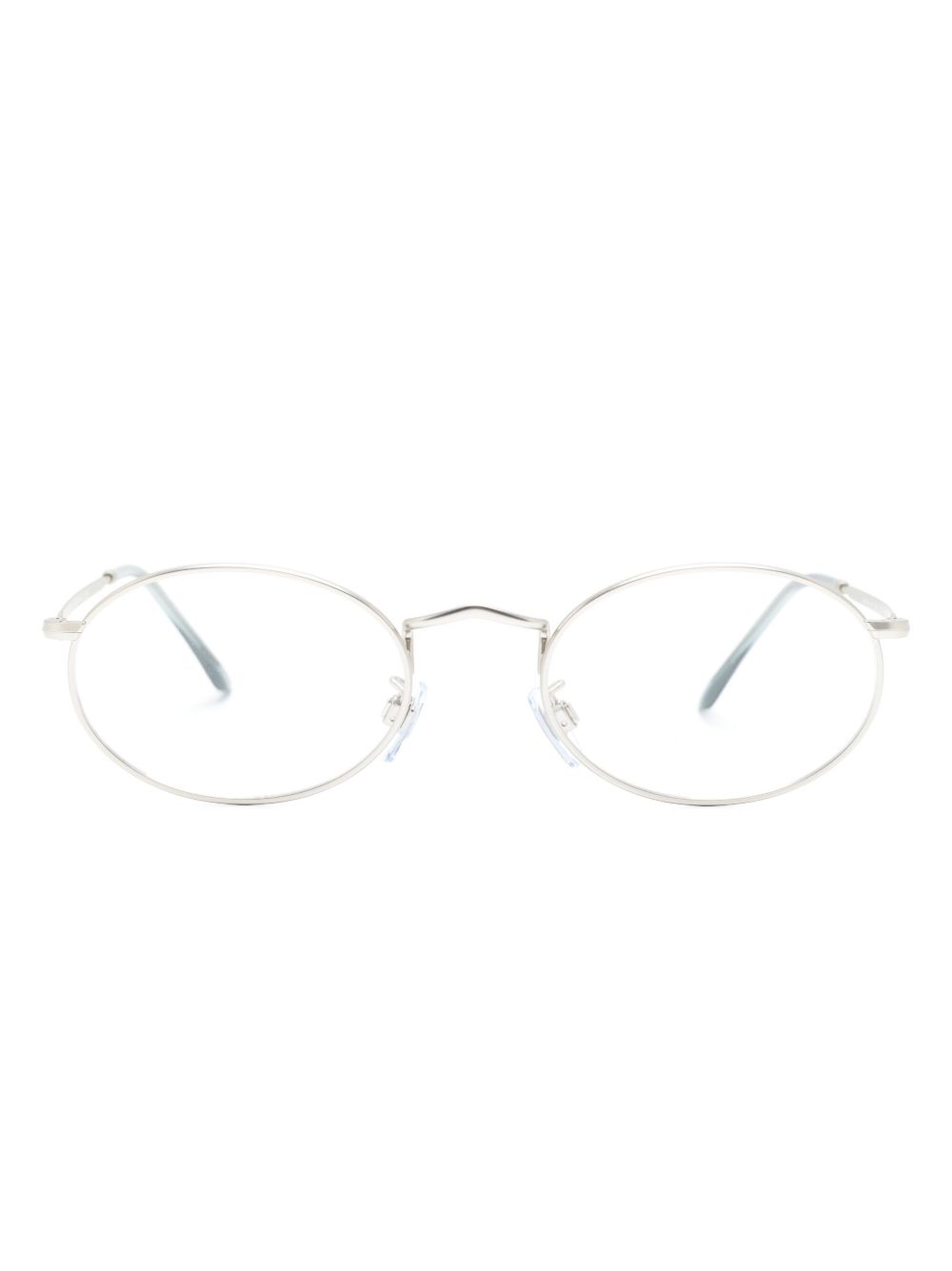 Giorgio Armani logo雕刻圆框眼镜 - 银色