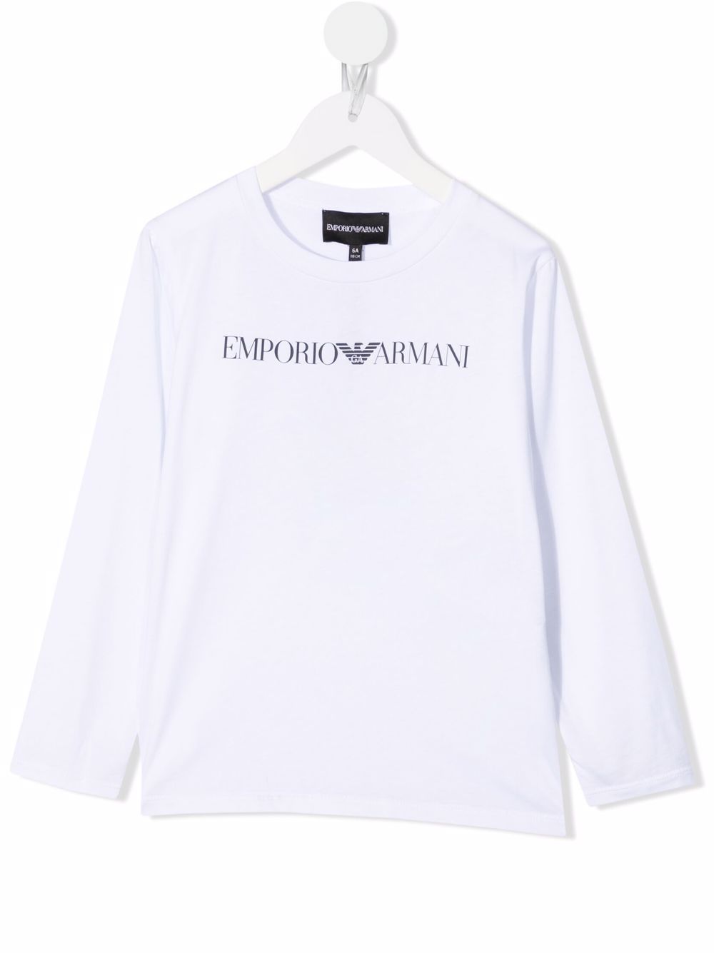 Emporio Armani Kids logo印花T恤 - 白色