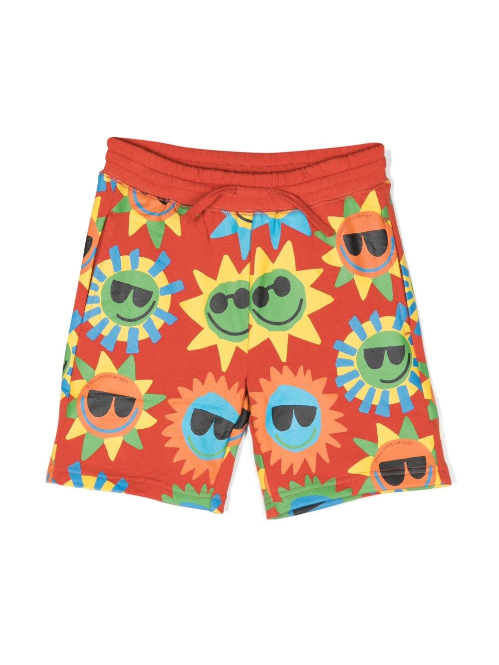 Stella McCartney Kids Sunshine 印花短裤 - 红色