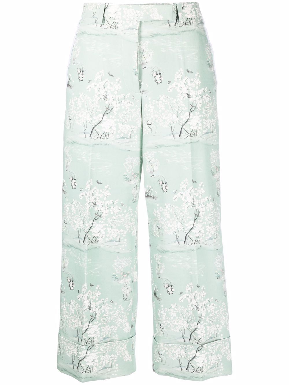Thom Browne Sack 花卉印花长裤 - 绿色