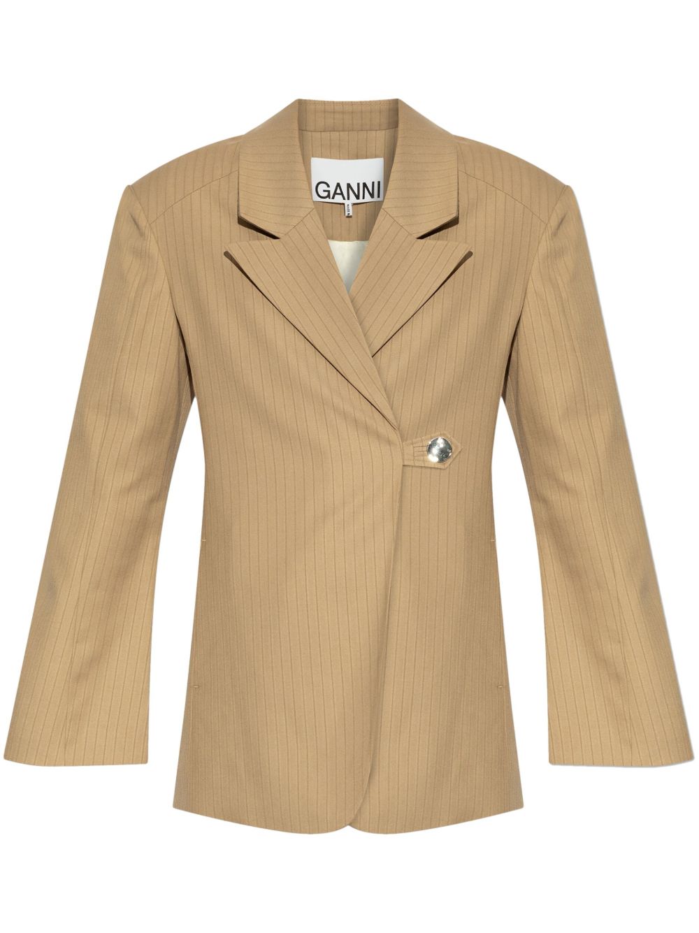 GANNI striped blazer - 中性色