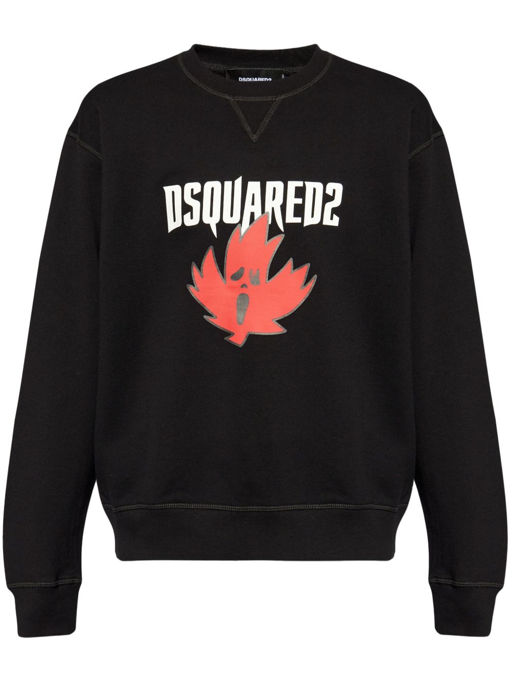DSQUARED2 logo印花棉卫衣 - 黑色