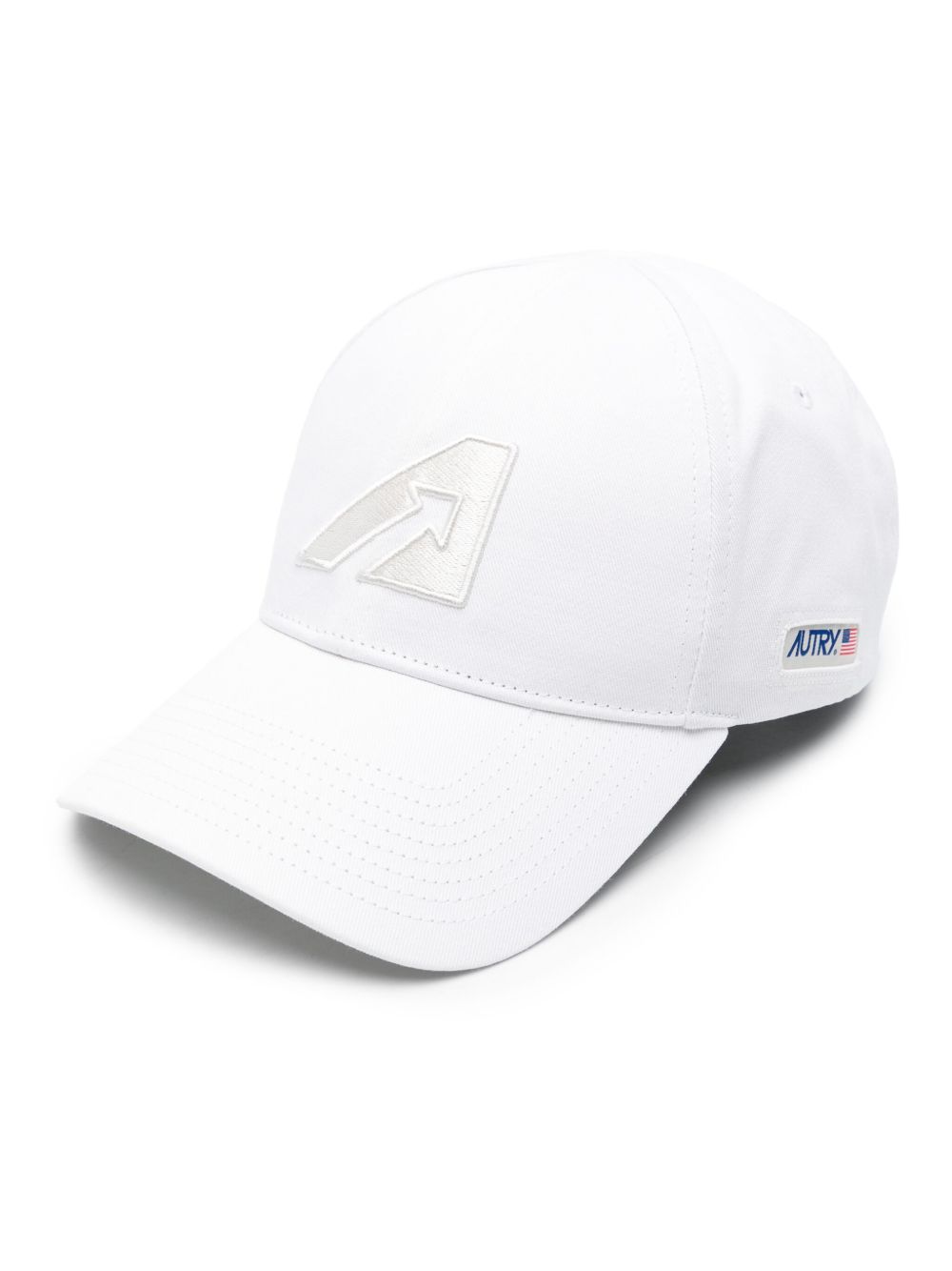 Autry logo刺绣棉棒球帽 - 白色