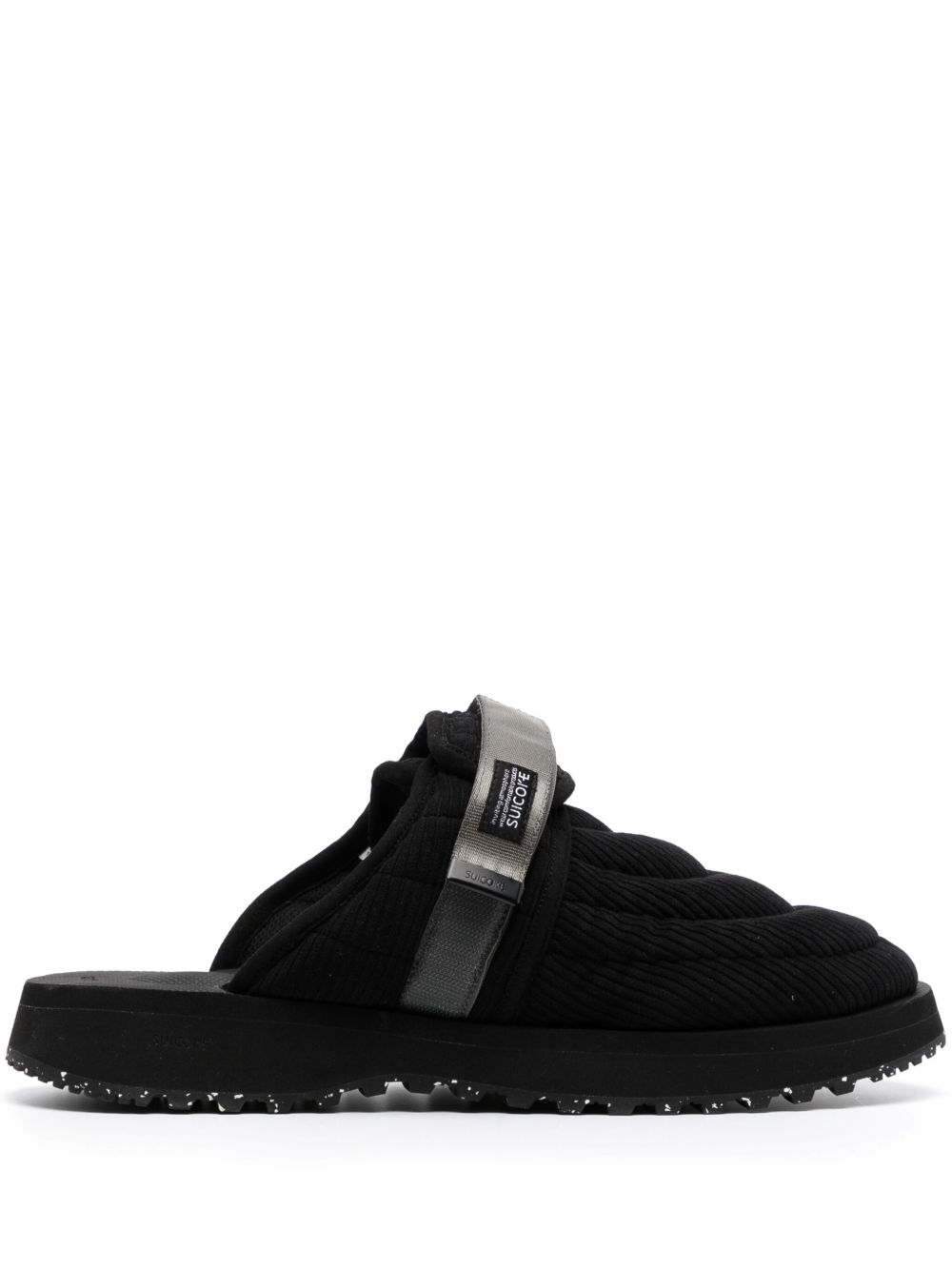 Suicoke Zavo 魔术贴灯芯绒拖鞋 - 黑色