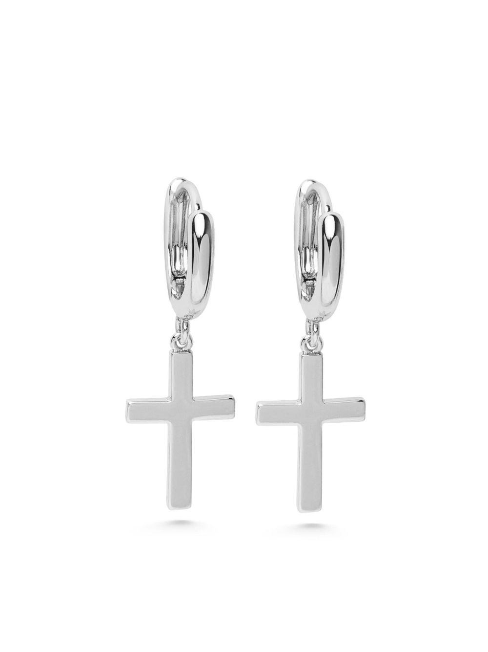 Nialaya Jewelry Cross 小号耳环 - 银色