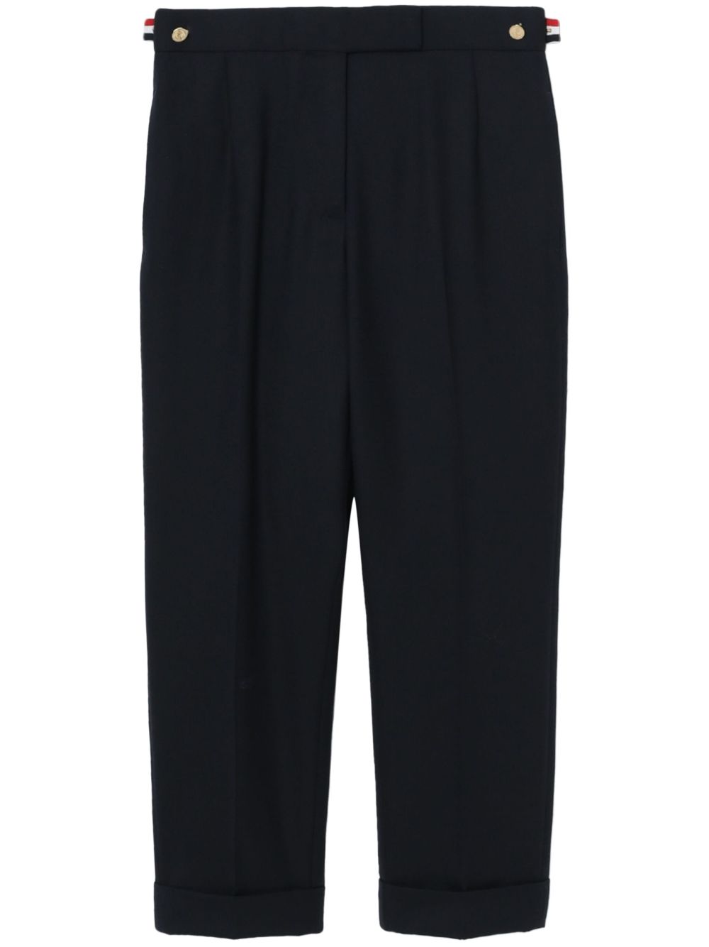 Thom Browne Super 120's 羊毛斜纹布修身长裤 - 蓝色