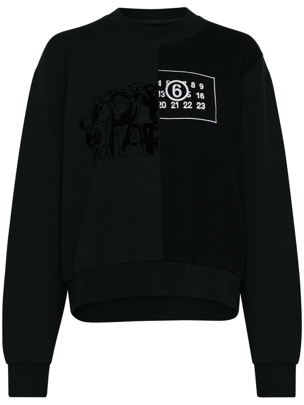 MM6 Maison Margiela 数字图案棉卫衣 - 黑色