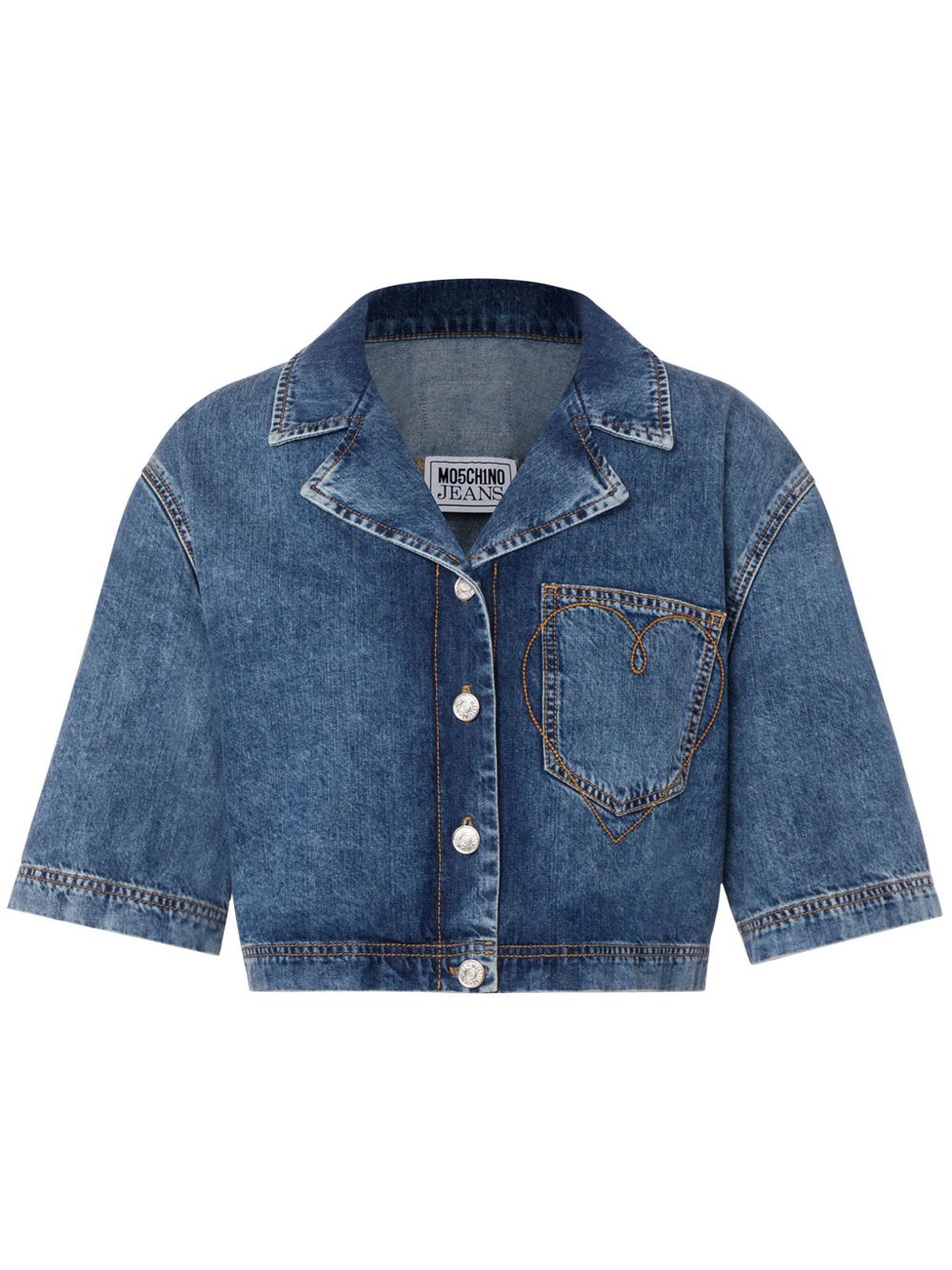 MOSCHINO JEANS 短款牛仔衬衫 - 蓝色