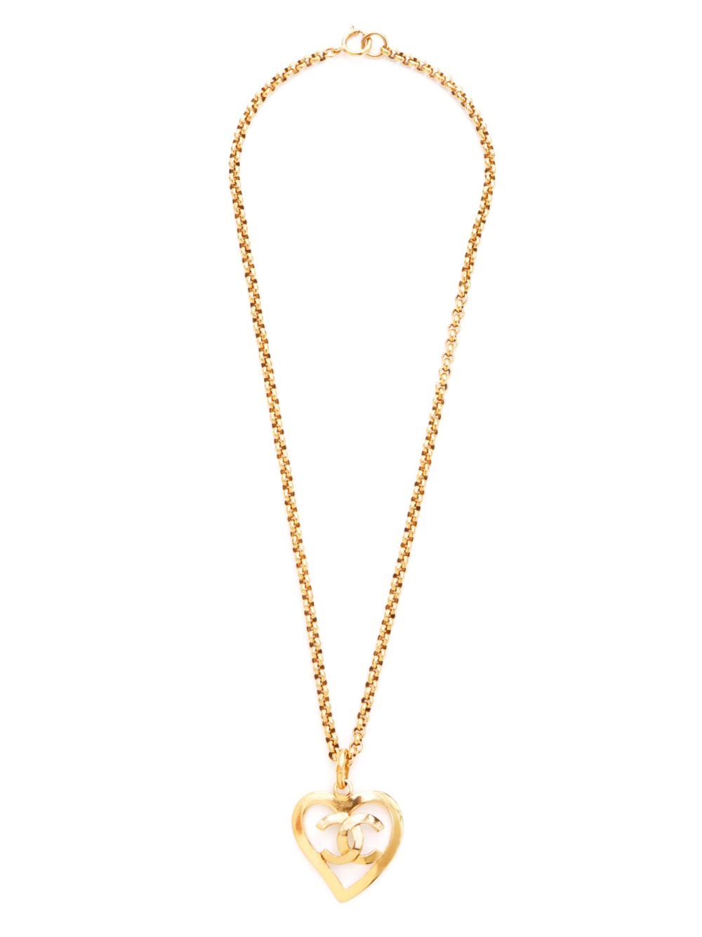 CHANEL Pre-Owned CC Heart 项链（1995年典藏款） - 金色