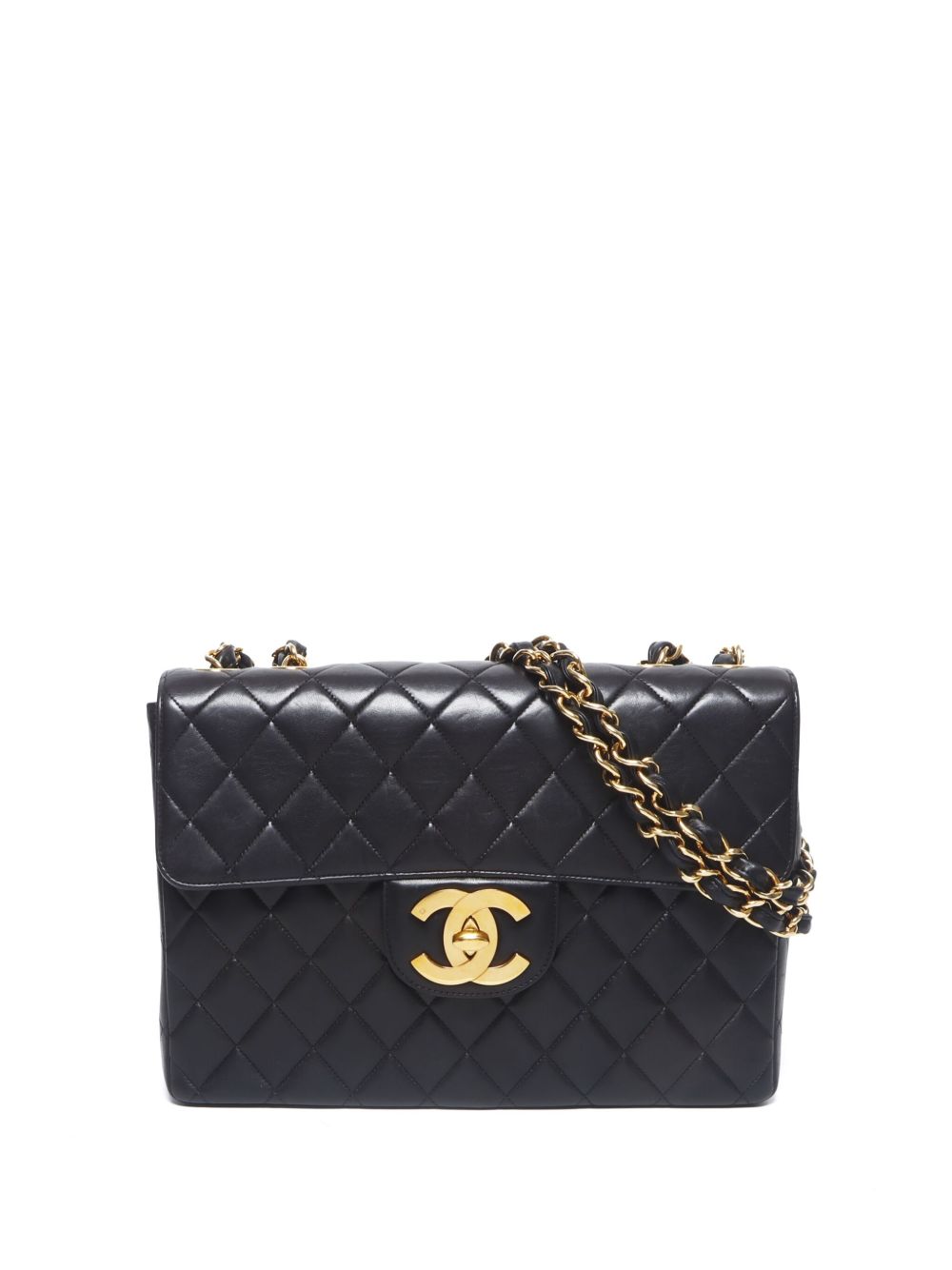 CHANEL Pre-Owned Jumbo Classic Flap 单肩包（1995年典藏款） - 黑色