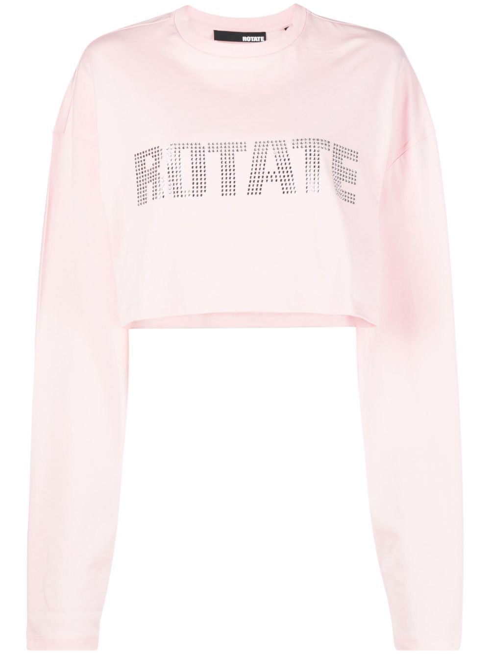 ROTATE BIRGER CHRISTENSEN 亮片缀饰logo短款上衣 - 粉色