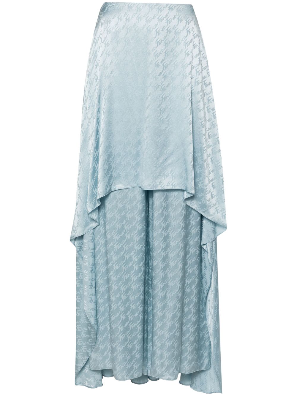 FENDI 提花logo长裤 - 蓝色
