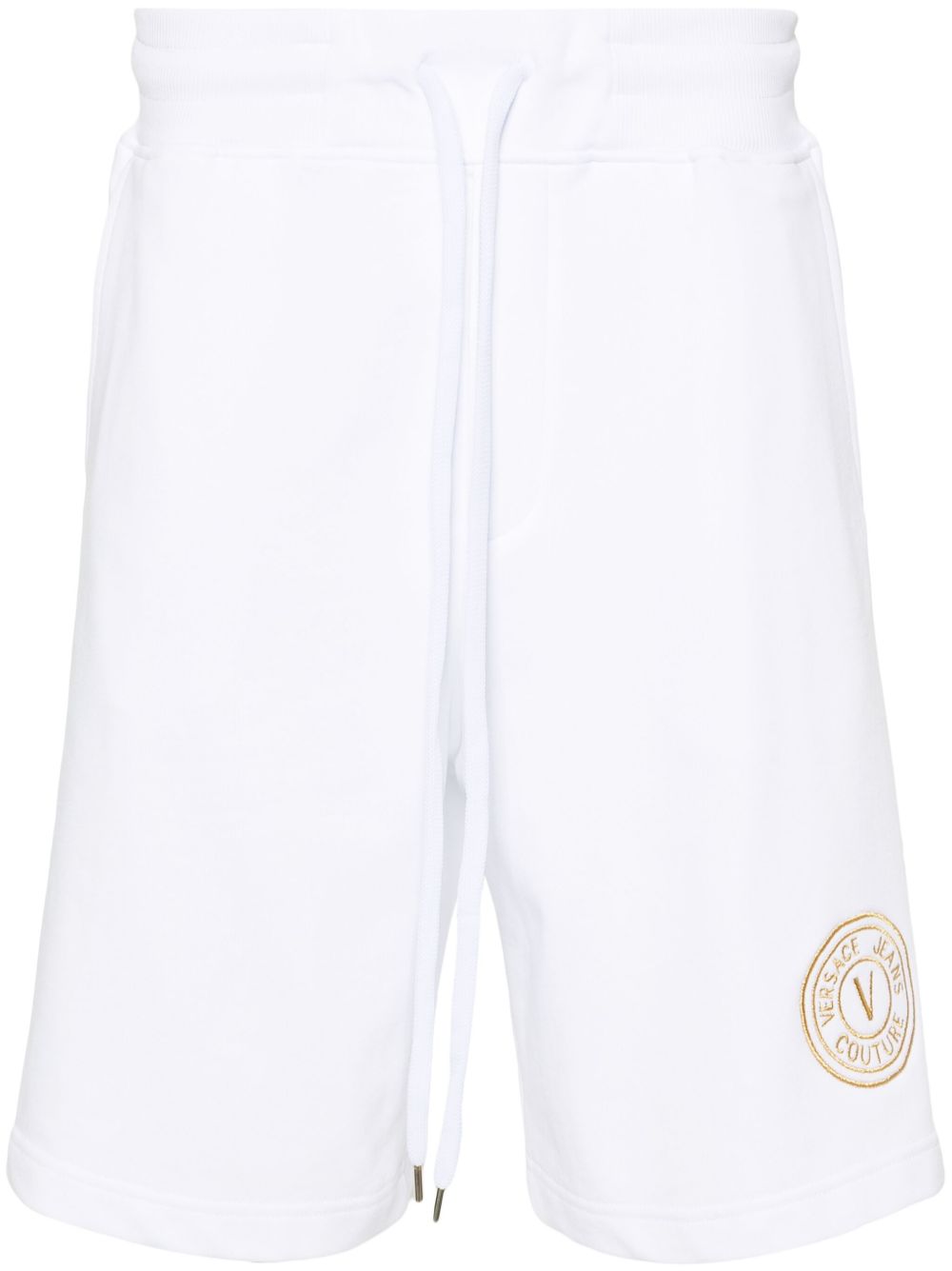 Versace Jeans Couture V-Emblem 棉运动短裤 - 白色