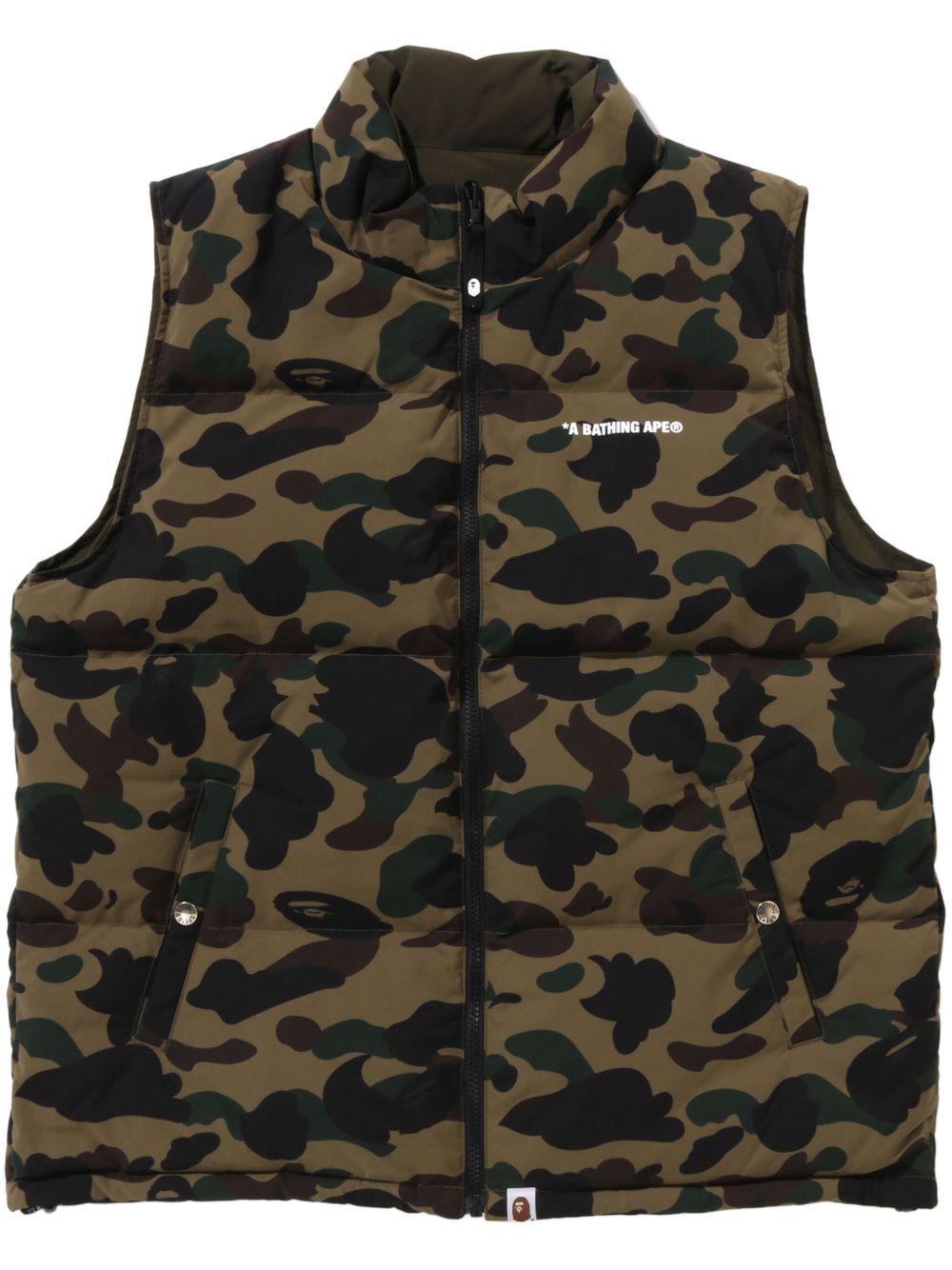 A BATHING APE® 双面填充马甲 - 绿色