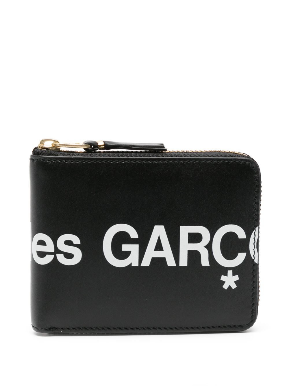 Comme Des Garçons Wallet logo印花皮质钱包 - 黑色