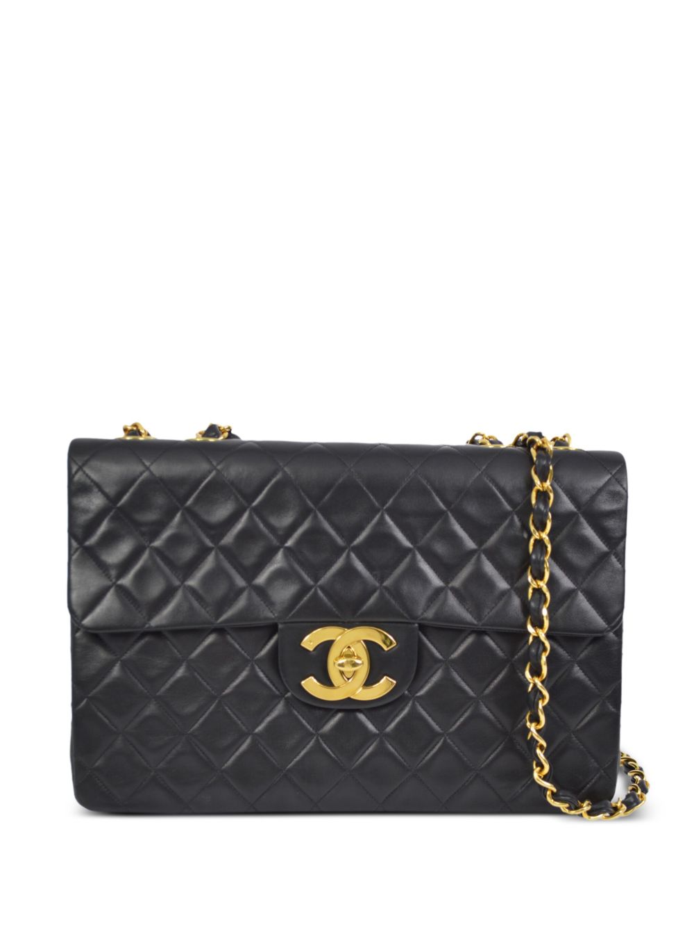 CHANEL Pre-Owned Maxi Classic Flap 单肩包（1995年典藏款） - 黑色