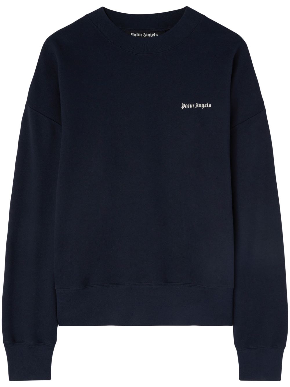 Palm Angels logo印花棉卫衣 - 蓝色