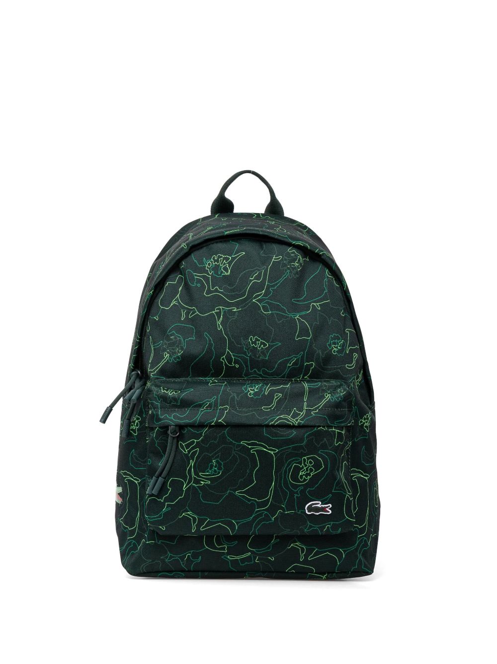 Lacoste 图案印花双肩包 - 绿色