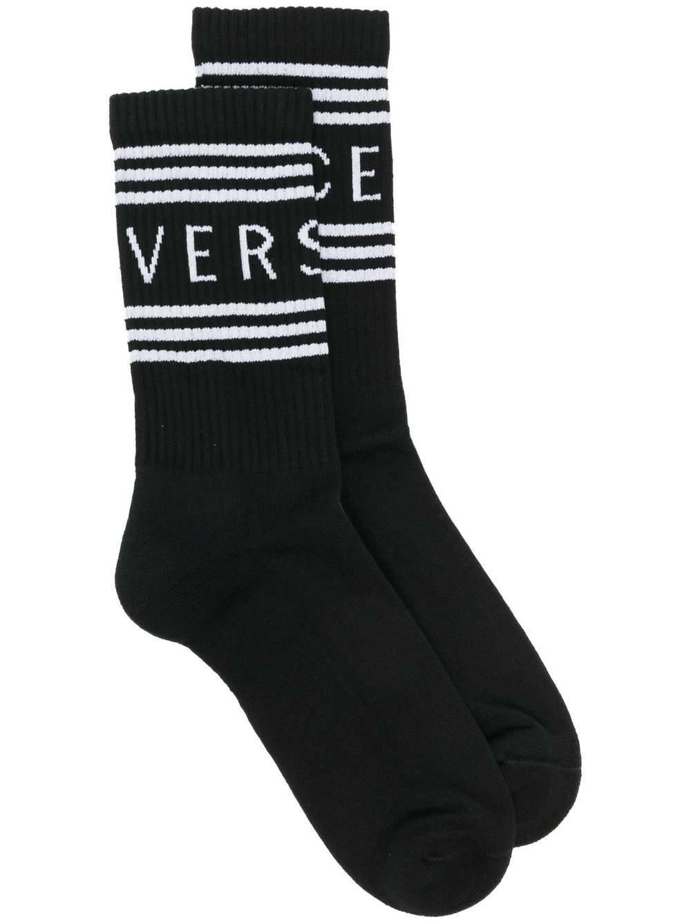 Versace 90s Vintage Logo 针织袜 - 黑色