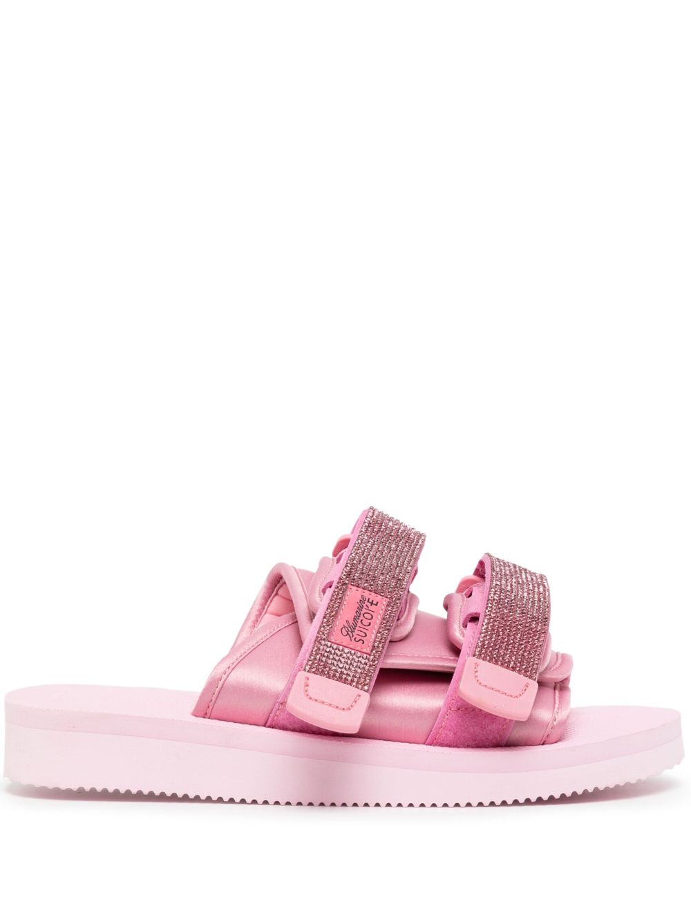 Blumarine x Suicoke 水钻缀饰拖鞋 - 粉色
