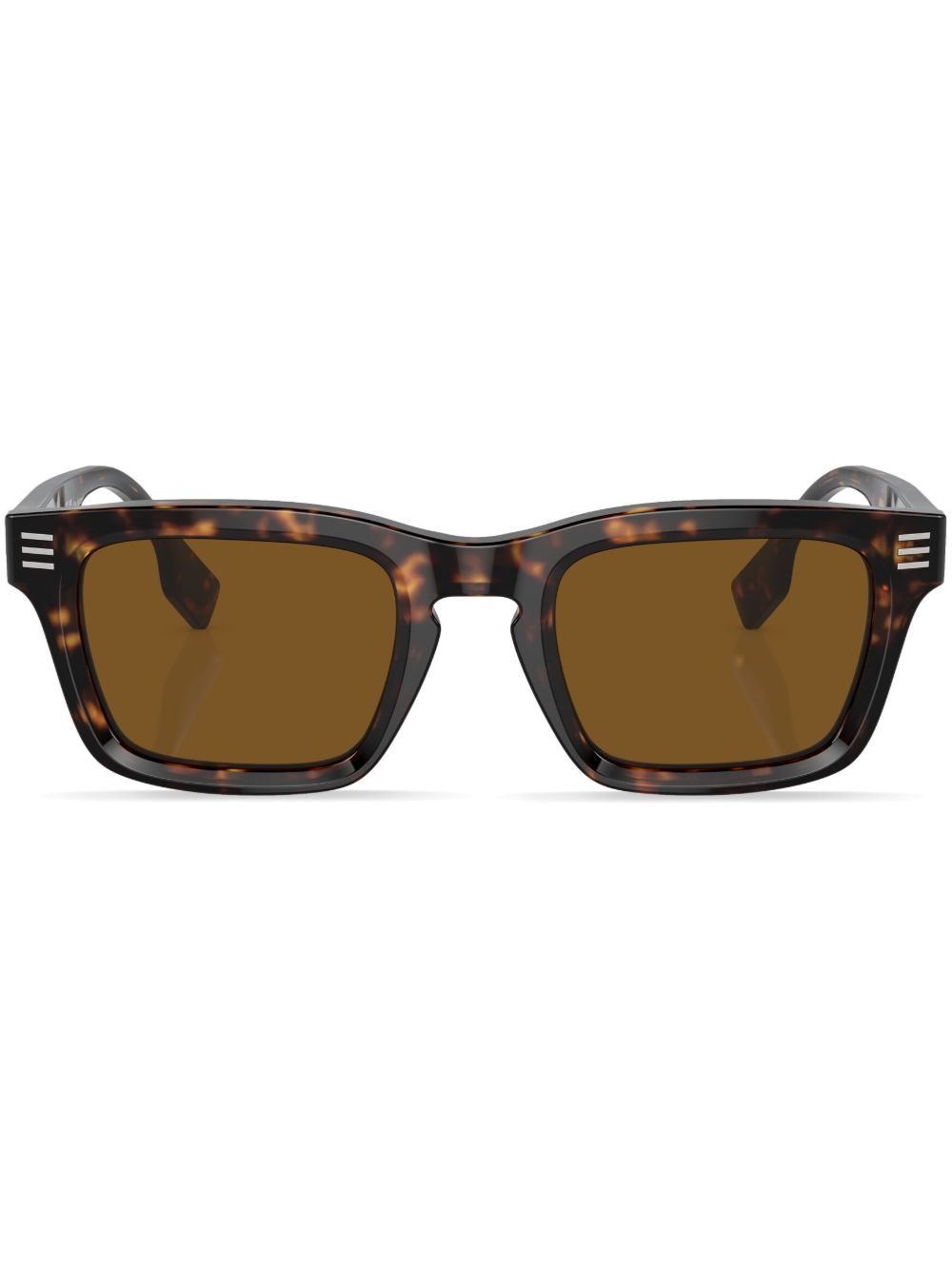 Burberry Eyewear logo印花方框太阳眼镜 - 褐色