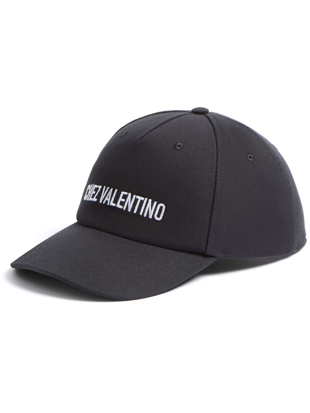 Valentino Garavani logo刺绣棒球帽 - 黑色
