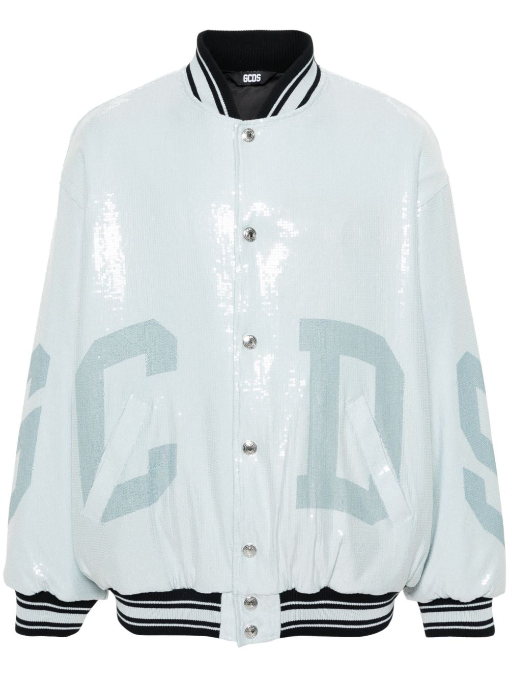 GCDS Sequins Varsity Logo 飞行员夹克 - 蓝色