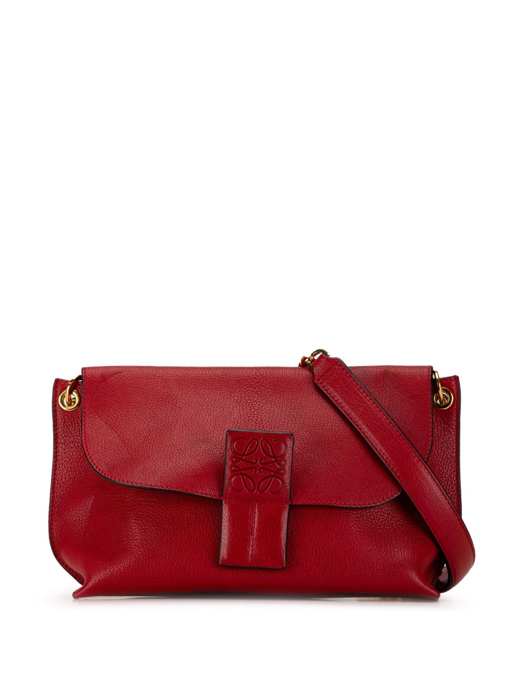 Loewe Pre-Owned Avenue 花字斜挎包（2017年典藏款） - 红色