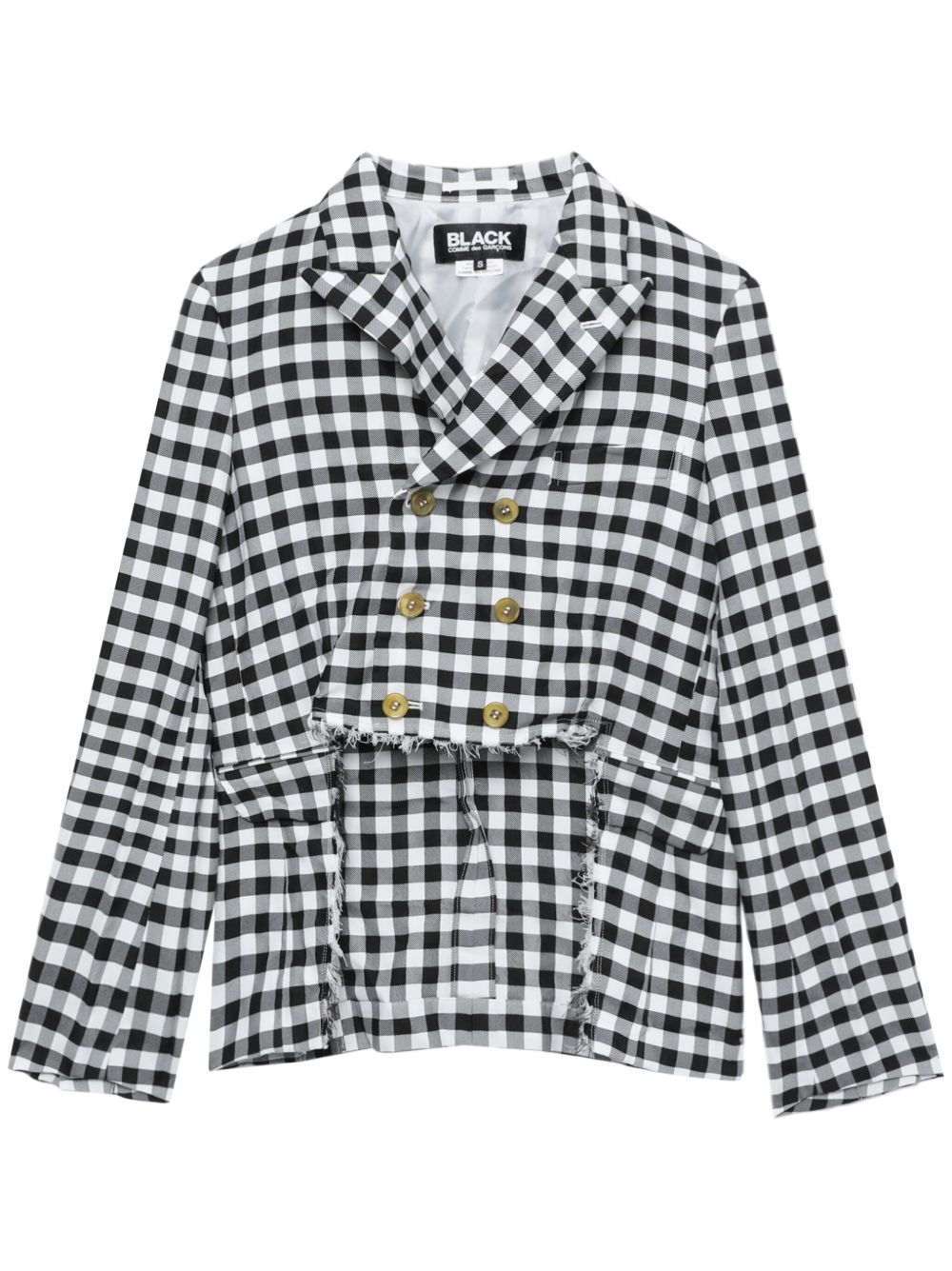 Black Comme Des Garçons 切角格纹夹克 - 黑色