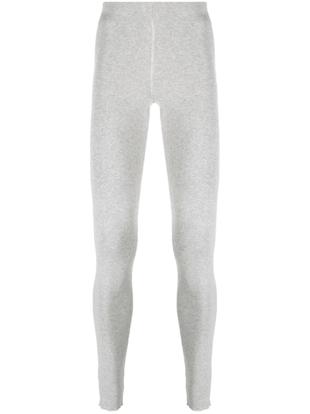 extreme cashmere 彩虹缝线细罗纹打底裤 - 灰色