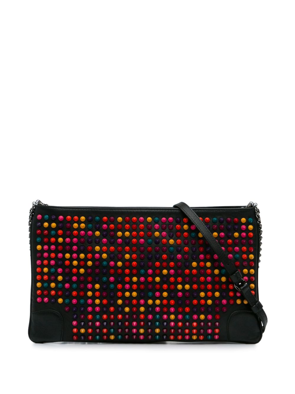Christian Louboutin Pre-Owned Loubiposh 铆钉斜挎包 - 黑色